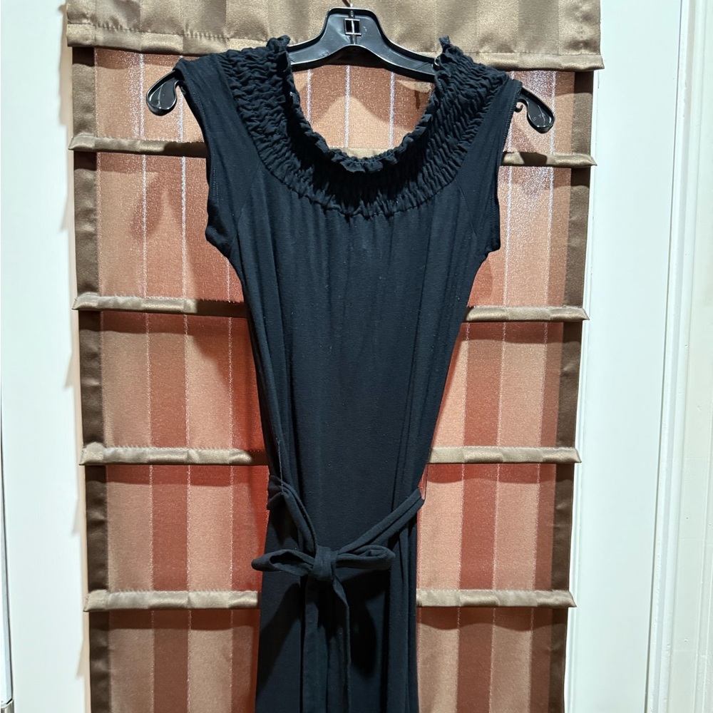 Black H&M off the shoulder belted dress, size 4